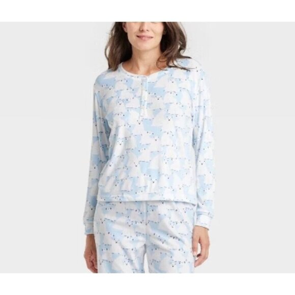 Target Polar Bear Soft Holiday Matching Family Pajama Set Wondershop™ Blue Med - Picture 1 of 11